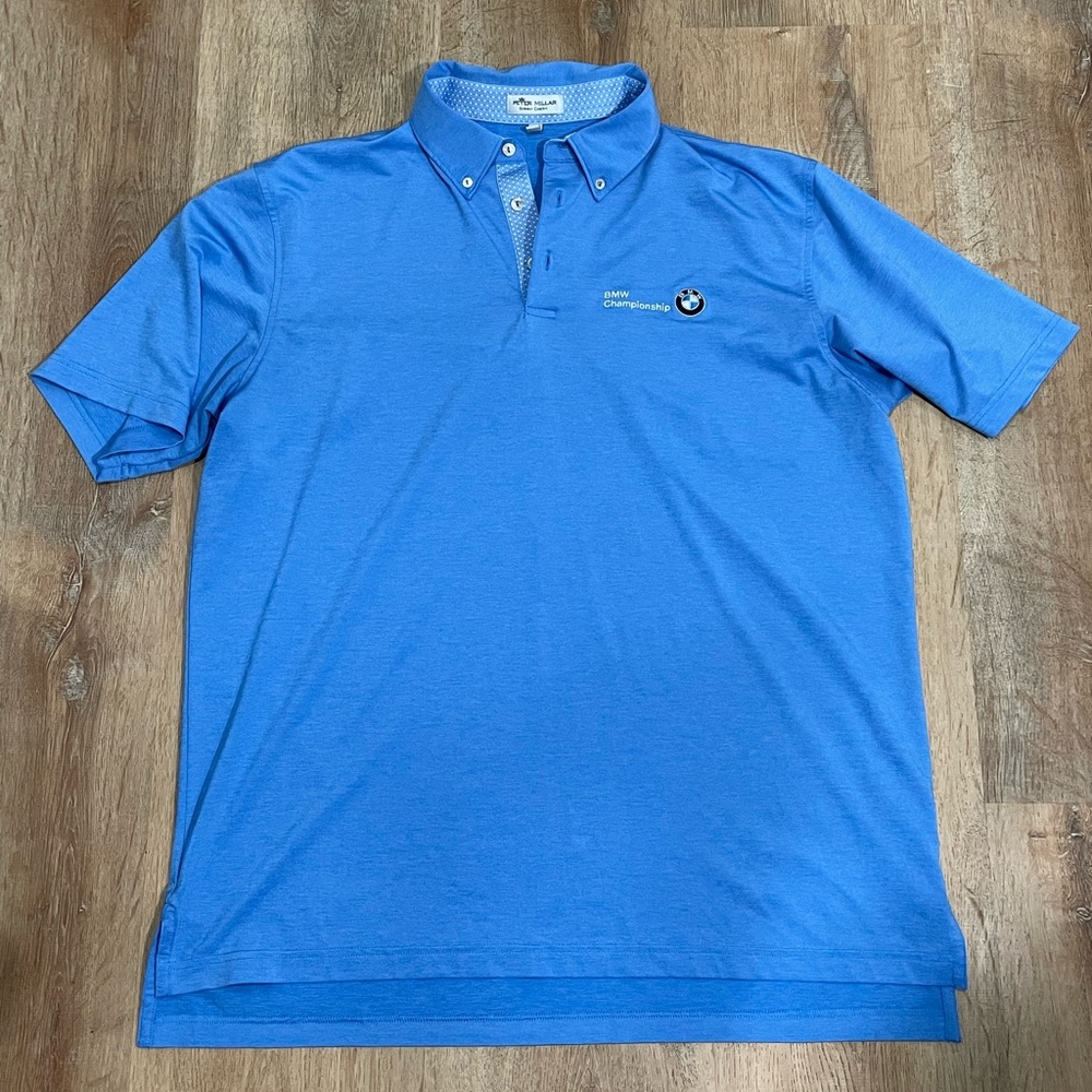 Men’s Peter Millar polo with BMW logo